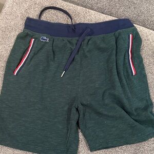 Lacoste Men's Dark Green Sweat Shorts Large